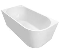 Bañera independiente de esquina, bañera, 170 x 80 x 46 cm, acrílico, blanca, para instalación en la parte izquierda