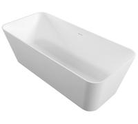 Bañera independiente Polysan LEYLA, 170x78x55 cm, superficie sólida, color blanco mate