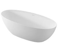 Bañera independiente Polysan NOYA, 170x76x56 cm, superficie sólida, color blanco mate