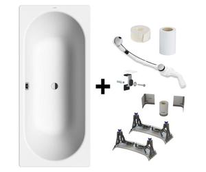 Bañera Kaldewei CLASSIC DUO, modelo 107, de 170 x 75 cm, con kit de instalación BIS 5041