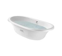 Roca – Bañera ovalada Newcast 170x85cm blanca hierro fundido, sin patas, con válvula y sin mezclador