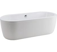 Bañera ovalada Schröder, modelo Rhein, de 180x80x44/57,5 cm, color blanco, con panel frontal de una sola pieza