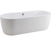 Bañera ovalada Schröder, modelo Rhein, de 200x100x51/64 cm, color blanco, con panel frontal de dos piezas