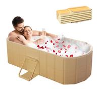 Bañera Plegable Adulto 150 cm, Portátil Bañera Hielo Baño Frío Recuperación | Bañera Grande Plegable 150 cm, Con Kit Drenaje, Fácil de Guardar, Sin Instalación para Spa en Casa, Baños Pequeños, Baño Frío