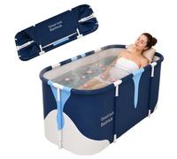 Bañera Plegable Adulto Portátil, Spa con 6 Capas Aislamiento | Bañera de Hielo para Baño, Ducha y Recuperación Muscular, 140 x 60 x 50 cm