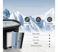 Bañera plegable para hielo - 446 litros - Ovalada - Compacta y fácil de transportar - Negra - Ideal para deportistas