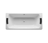 Bañera Rectangular con Dos Apoyacabezas Acero Lun Blanco Roca - Ninguno / 170x75cm / Sin válvula