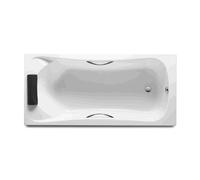 Roca Bañera rectangular Becool 180 cm blanca, faldón en L, válvula automática sin sifón