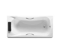 Roca Bañera acrílica BeCool 170x80 cm Blanca Total, faldón frontal, válvula automática con sifón