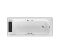 Bañera Rectangular con Reposacabezas y Dos Asas de Acrílico BeCool 170cm Blanco Roca - Ninguno / Sin faldón / Sin válvula