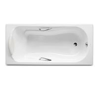Roca Bañera rectangular Haiti 170x80 cm, hierro fundido blanca – Total, sin válvula, sin pies