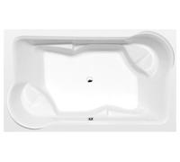 Bañera rectangular Duo con estructura de soporte, 200 x 120 x 45 cm, color blanco