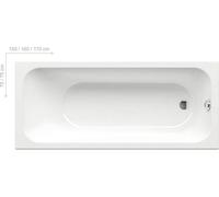Bañera rectangular RAVAK CHROME SLIM, 170x75 cm, color blanco (snowwhite), modelo C741300000