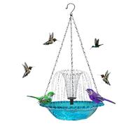 Bañera solar ducha suspendida para colibríes | Fuentes de baño alimentadas por energía solar con bomba de agua para exterior patio jardín balcón patio césped