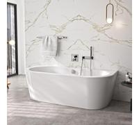 Bañera Steinkamp con panel frontal, dimensiones 180 x 80 cm, incluye kit de desagüe, rebosadero y desagüe superior MT5