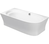 Bañeras Duravit Cape Cod esquina izquierda, con un respaldo inclinado, 1900x900mm, revestimiento sin juntas, marco, blanco, 700362000000000