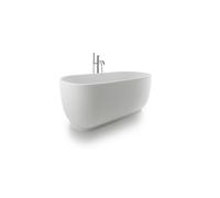 Bañeras Luv de Duravit, exenta, revestimiento acrílico sin juntas, 2 inclinaciones hacia atrás, con juego de desagüe, 1800x850mm, blanco mate, 700434000000000