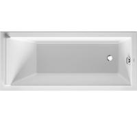 Bañeras rectangulares Duravit Starck, versión empotrada, 1 fondo inclinado, 1600x700mm, blanco, 700333000000000