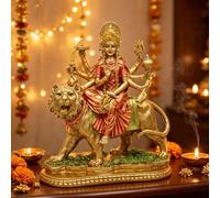 BangBangDa Estatua de la Diosa hindú Durga - Dios Indio Durga en Figuras de Tigre decoración - India Dios Murti Ídolo Home Mandir Templo Puja Escultura Pooja Regalos Artículo Altar Yoga Meditación