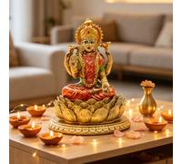 BangBangDa Estatua de la Diosa hindú Laxmi - Estatua de Lakshmi Escultura de Dios Indio Oficina en casa Templo Mandir Puja Artículos India Idol Figura Murti Pooja Decoración Diwali Regalos Yoga Zen