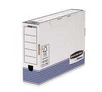 Bankers Box 00237 - Pack de 10 cajas de archivo definitivo automático, folio, lomo 80 mm, blanco y azul