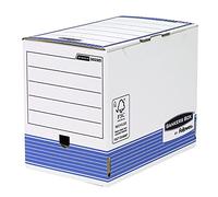 Bankers Box 11311 - Caja de archivo definitivo automático, A4+, Lomo 200 mm, 10 unidades, color blanco y azul