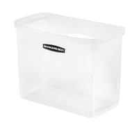 Bankers Box Caja de archivos de plástico de escritorio abierta portátil, contenedor organizador transparente, asas laterales, 9.8 de alto x 12 de ancho x 6.3 de profundidad