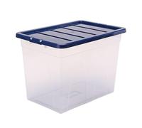 Bankers Box Cajas de almacenamiento de plástico de 64 litros, pack de 3, tapas sin BPA 100% recicladas, apilables y encajables, con tapa,41x38x56 cm, ideal para organizar el hogar y la oficina