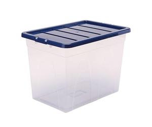 Bankers Box Cajas de almacenamiento de plástico de 64 litros, pack de 3, tapas sin BPA 100% recicladas, apilables y encajables, con tapa,41x38x56 cm, ideal para organizar el hogar y la oficina