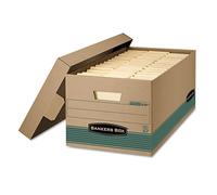 Bankers Box Stor/File 100% cajas de almacenamiento, color Kraft/Green 12-Pack