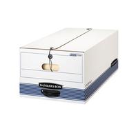 Bankers Box STOR/FILE - Cajas de almacenamiento de servicio medio, FastFold, cuerda y botón, legal, caja de 12 (00705)