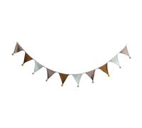 Banner de Pancarta para habitación Infantil - Guirnalda de banderines de Tela de algodón de 2,7 m con Pompones de Colores, Tul de Doble Capa | Serpentinas Triangulares para prenatales