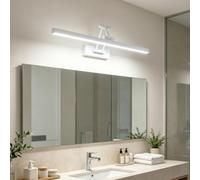 Baño Espejo LED Luz de Pared 350° Rotación Impermeable Lámpara de Pared Interior Moderno Hierro Aluminio Aplique de Pared Minimalista Largo Lineal Diseño para Dormitorio (50cm,Blanco Luz Blanca)