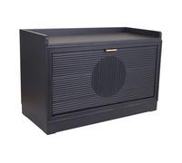 Banqueta zapatero de madera gris antracita 80x38x53