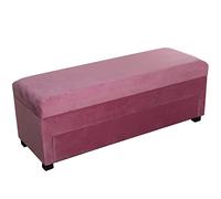 Banqueta Zapatero pie de Cama de Madera y Tela en Rosa 120x43x45cm