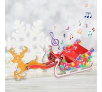 BANRIA Kit de soldadura de Navidad DIY - Proyectos de soldadura de trineo de renos con LED RGB y música | Kit de práctica de soldadura electrónica de decoración navideña para educación STEM, kit de