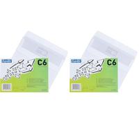Bantex Sobres autoadhesivos C6 (114 x 162 mm, 50 unidades), color blanco (Paquete de 2)