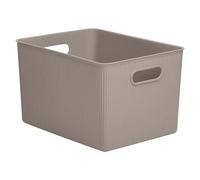 Tatay Cesta Almacenaje Plastico 22 L Baobab | Caja Organizadora | Asas Integradas | Diseño Compacto y Versátil | Plástico Libre de BPA | 29,4x38,5x23 cm, Taupe