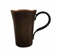 Baoblaze 4 Piezas Taza de Cobre Artesanal Taza para Té Vaso Martillado Taza Vintage con Brillo Envejecido y Carácter Tradicional Adecuada para Té Diario, 13.5 Cm