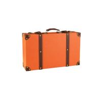 Baoblaze Baúl Estilo Maleta con Asa Transporte Compacto Baúl Elegante Caja con Aspecto Maleta Antigua para Cómoda, Estudio, Rojo Anaranjado