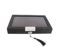 Baoblaze Caja Expositora para Bolígrafos Organizador de Plumas Estuche de Escritura Vitrina de Colección con Suede Café Que Evita Daños Tapa de Vidrio y, 12 Ranuras
