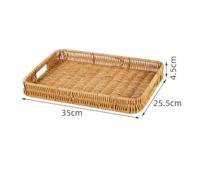 Baoblaze Cesta Almacenaje Industrial Rattan Artificial con Base Plana y Laterales para Exhibir Productos en Encimera Acuada para Servir Alimentos en Salón y Entrada, Marrón Claro, M