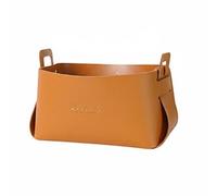 Baoblaze Cesta de Almacenamiento para Coche Caja Organizadora Contenedor Bandeja Cubo de Cuero PU Resistente E Impermeable con Asas Plegable para Guardar , Rosa , L