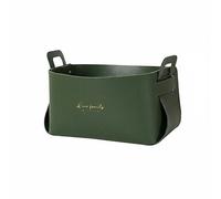 Baoblaze Cesta de Almacenamiento para Coche Caja Organizadora Contenedor Bandeja Cubo de Cuero PU Resistente E Impermeable con Asas Plegable para Guardar , Verde , L