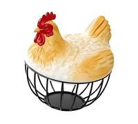 Baoblaze Cesta para Huevos de gallina con Tapa, Organizador Decorativo para encimera, Cesta para Recoger Huevos y Verduras en Cocina.