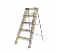 Baoblaze Escalera Plegable Portátil Transparente Estilo Acrílico Taburete Peldaño Banqueta con Material PC Aislante y Estable Soporta 100 Kg y Pesa 4.8 Kg, Café, Cinco Escalones