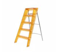 Baoblaze Escalera Plegable Portátil Transparente Estilo Acrílico Taburete Peldaño Banqueta con Material PC Aislante y Estable Soporta 100 Kg y Pesa 4.8 Kg, Naranja, Cinco Escalones