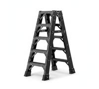 Baoblaze Escalera Reforzada Escalera a Escalera, 5 Pasos, 1.5 Metros, Negro Avanzado, Engrosado Y Reforzado, Escalera De Tijera De 5 Pasos Y 1.5 Metros con Refuerzo Completo