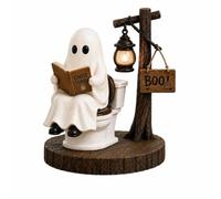 Baoblaze Fantasma con Farol Divertida Tamaño Compacto para Mesa, Rústico, Adorno Fantasma, Estanterías, Chimeneas, Fantasma Inodoro