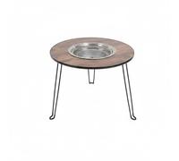 Baoblaze Mesa de Camping Plegable de Barbacoa Portátil con Parrilla con Zona Central para Fuego y Cocción Fácil de Almacenar 69x52.5x9cm, Madera